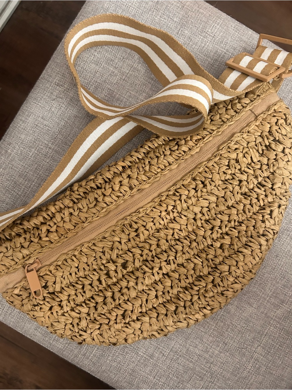 Lu & Elle Woven Bag with Striped Strap - Picture 4 of 4